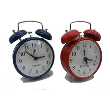 Despertador Relógio Antigo A Corda Campainha Retrô Aço Cor Vermelho Foto mini  2
