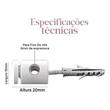 Desviador Deslocador Fio Pendente Alumínio ( Kit 30 Peças ) Cor Branco Foto mini 2