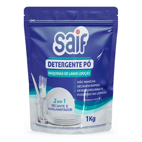Detergente Em P贸 Lava Lou莽as Saif 1kg Foto 1