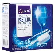 Detergente Pastilha para Máquina de Lavar Louças Qualitá Caixa 500g 25 Unidades Foto  mini 1