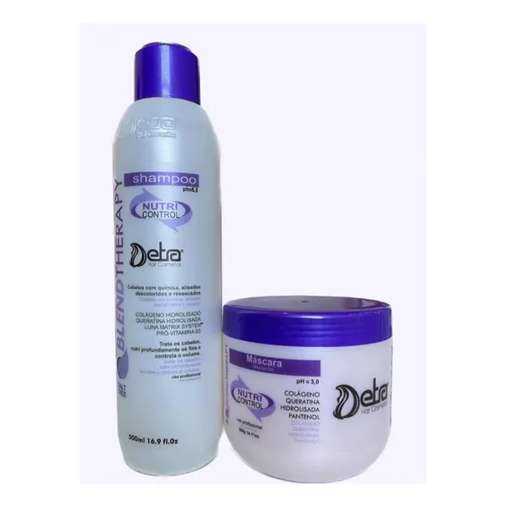 Detra Hair Kit Nutri Control Shampoo + Máscara 500g Foto 1