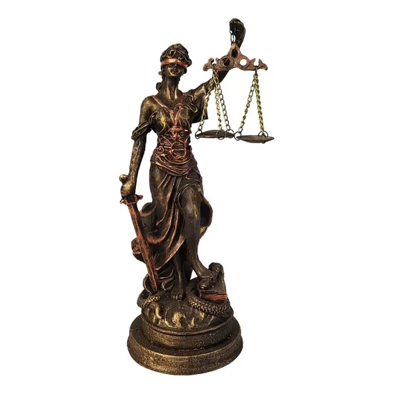 Deusa Da Justiça Estátua Dama SÃmbolo Direito Themis Resina Cor N/a Foto 1