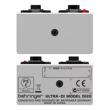 Di 2di Behringer Direct Box Ativo 2 Canais Di20 9V - 48V Foto mini 4