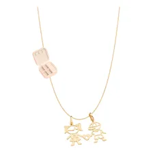 Dia Das Mães Rommanel Cordão Pingente Menino Menina Cor Dourado Foto mini 1