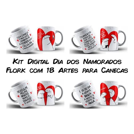 Dia Dos Namorados Flork -18 Artes Para Sublimação Em Canecas Foto 1