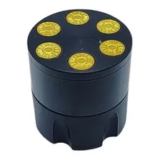Dichavador Mini Tambor Revolver 38 Moedor Triturador Ervas Cor Prateado Foto mini 1