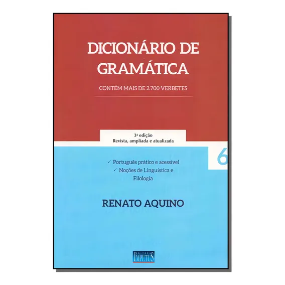 Dicionario De Gramatica: Dicionário De Gramática, De Aquino, Renato. Ensino De Línguas, Vol. Gramática. Editorial Impetus, Tapa Mole, Edición Português En Português, 20 Foto 1