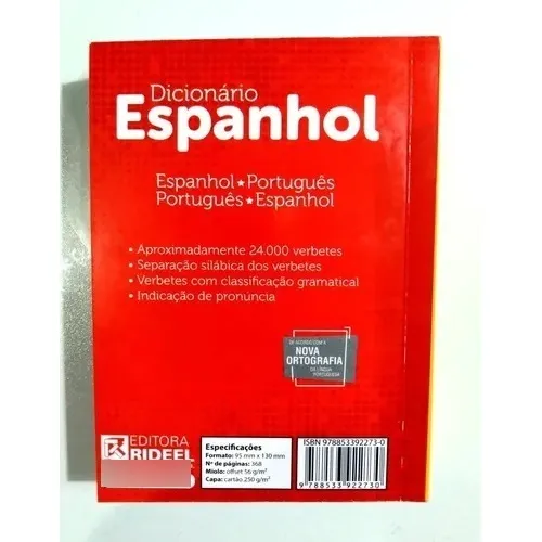 Dicionário Espanhol - Português Editora Rideel Livro Escolar Foto 1