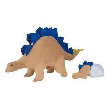 Dinossauro Estegossaura Grávida Com Filhote Bichos De Pano Cor Teca Personagem Estegossauro Foto  mini 1