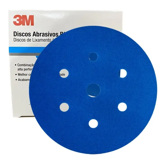 Disco Abrasivo 3m Hookit Blue 152mm Lixa A Seco- 50 Unid Foto 1