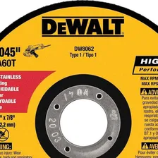 Disco Abrasivo 4 1/2 X 0,045 X 7/8 Dw8062 Ar Dewalt Foto mini 3