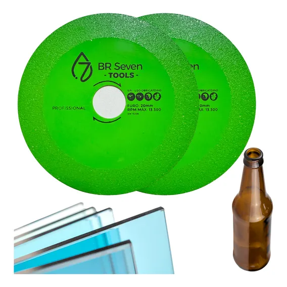Disco Cortar Vidro Espelho Garrafa Diamante Cristal Verde Foto 1