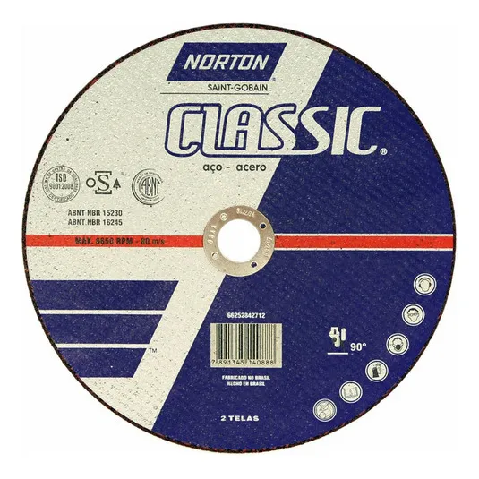 Disco Corte Aço Carb Norton Classic Ar 254 (254x3,2x15,87mm) Foto 1