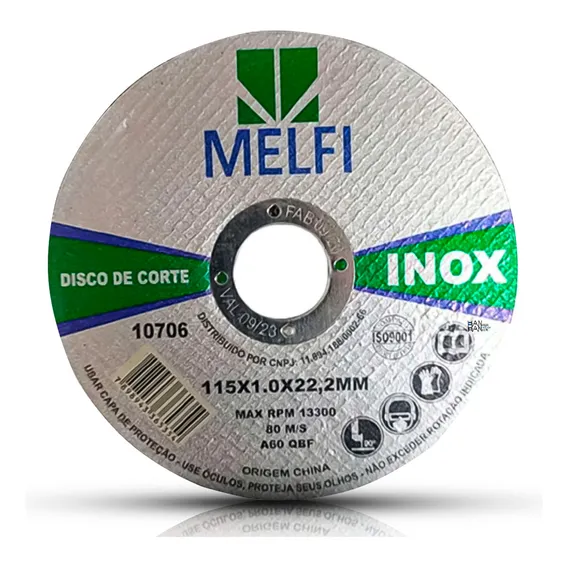 Disco Corte Aço Inox 4 1/2pol 115mm Esmerilhadeira Kit 100 Foto 1