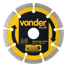 Disco Corte Diamantado 110 Mm Segmentado Vonder Plus Cor Amarelo Foto mini 1