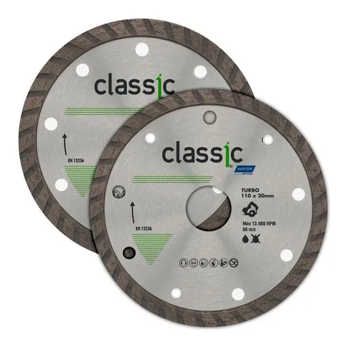 Disco Corte Diamantado 110x20 Mm Turbo Classic Kit 2 Norton Foto 1