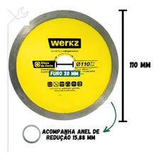 Disco Corte Diamantado Porcelanato 110mm ContÃnuo Werkz Foto mini 4
