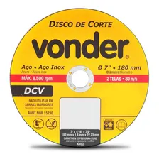 Disco Corte Fino Aço Inox Vonder 7 Polegadas 180mm 8500 Rpm Foto  mini 1