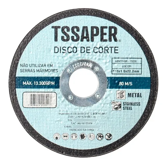 Disco Corte Fino Inox 4.1/2 X 1,0 Esmerilhadeira 25 Peças Foto 1