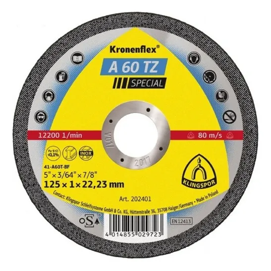 Disco Corte Inox 4.1/2 -115 X 1 X 22mm- Klingspor 10 Unid Foto 1