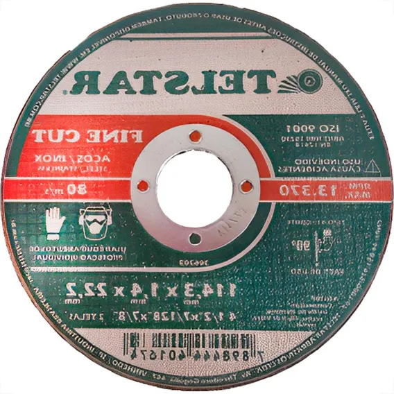 Disco Corte Inox Fine Cut Telstar 4.1/2x7/8x1.4 Kit Com 5 Pç Cor Verde - Disco Corte Inox Fine Cut Telstar 41/2x7/8x1.4 Kit Com 5 Pçs Foto 1