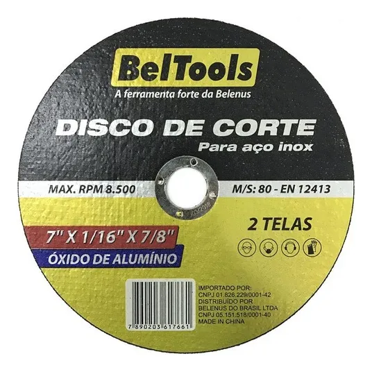 Disco Corte Para Aço Inox 9x5/64x7/8 Beltools Foto 1