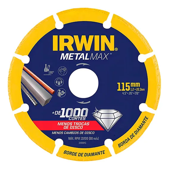 Disco De Corte Diamantado 115 Mm Metalmax - Irwin Foto 1