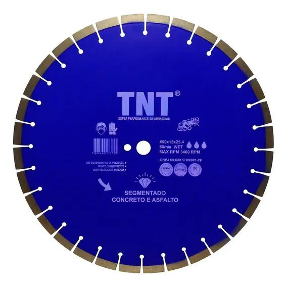 Disco De Corte Diamantado Para Asfalto E Concreto 450mm Tnt Foto 1