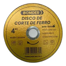 Disco De Corte Ferro Aço Inox 4 Pol Furo 16mm Kit 10un Cor Amarelo Foto mini 1