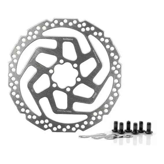 Disco De Freio Bike Rotor Shimano Rt26 160mm C/ 6 Parafusos Cor Prateado Foto 1