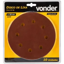 Disco De Lixa C/ Costado Em Pluma 180mm Grão 220 10pç Vonder Foto mini 2