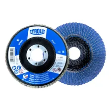 Disco De Lixa Flap 115mm 4.1/2 Pol Gr60 Tyrolit 25 Peças Cor Azul Foto  mini 1