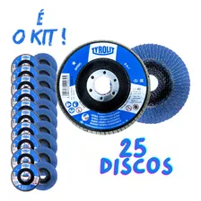 Disco De Lixa Flap 115mm 4.1/2 Pol Gr60 Tyrolit 25 Peças Cor Azul Foto mini  2