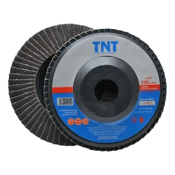 Disco De Lixa Flap 4.1/2 Gr 36 P/ Lixadeira C/ 25 Pçs Tnt Foto 1