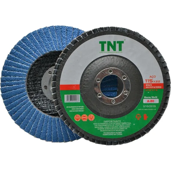 Disco De Lixa Flap 4.1/2 Gr80/60 Zirconio Kit C/60 Pçs Inox Foto 1