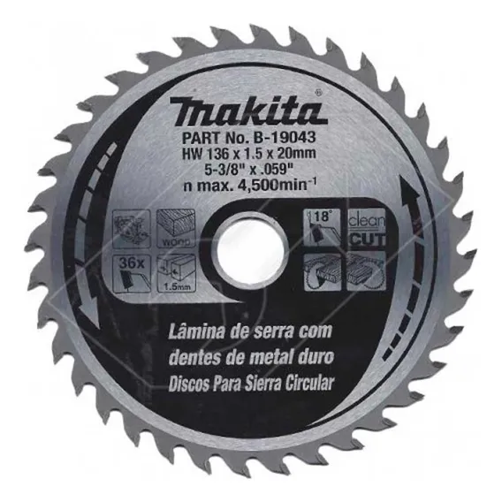 Disco De Serra Para Madeira B-19043 136mm 36 Dentes Makita Foto 1