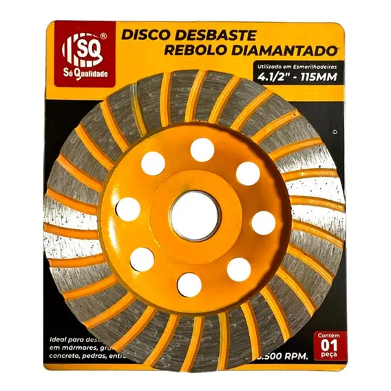 Disco Desbaste Diamantado Concreto Mármore Esmerilhadeira Foto 1