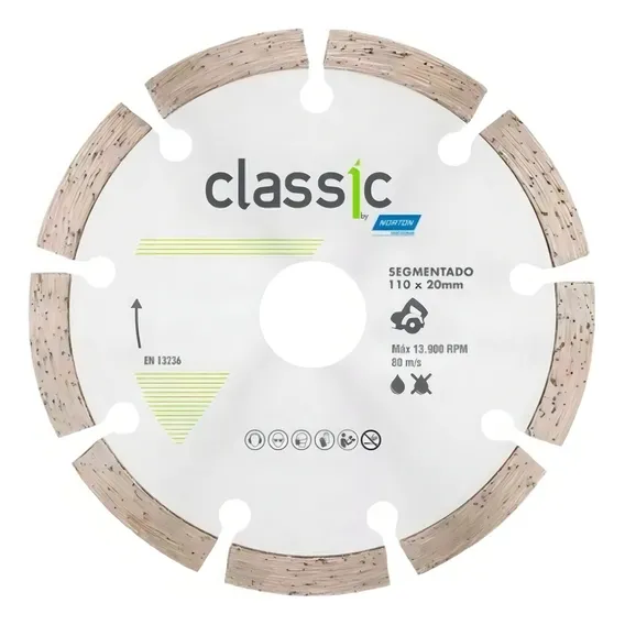 Disco Diamantado 110x20 Segmentado Concreto Classic Norton Foto 1