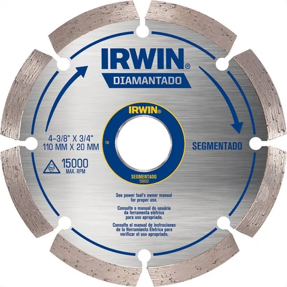 Disco Diamantado Irwin Segmentado 110mm Agua Iw13892 Foto 1