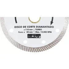 Disco Diamantado Porcelanato Turbo Fino 110mm X 20mm Cortag Cor Branco Foto mini 3