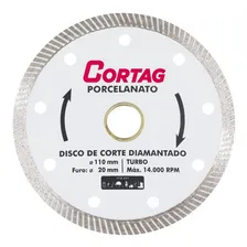 Disco Diamantado Porcelanato Turbo Fino 110mm X 20mm Cortag Cor Branco Foto mini 1
