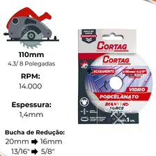 Disco Diamantado Porcelanato Vidro 110mm Cortag Foto mini 2