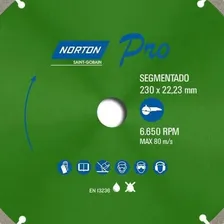 Disco Diamantado Segmentado Para Concreto 230 Mm Norton Foto mini 4