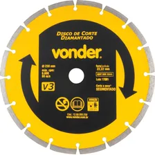 Disco Diamantado Segmentado P/concreto Diâmetro 230mm Vonder Foto mini 1