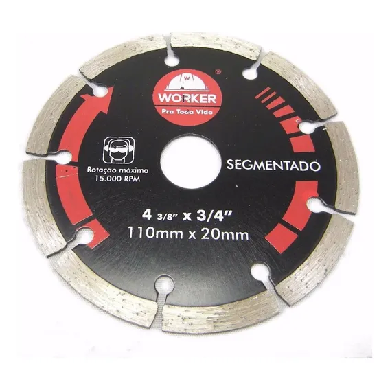 Disco Diamantado Segmentado Worker Ø 110mm P/concreto,tijolo Foto 1