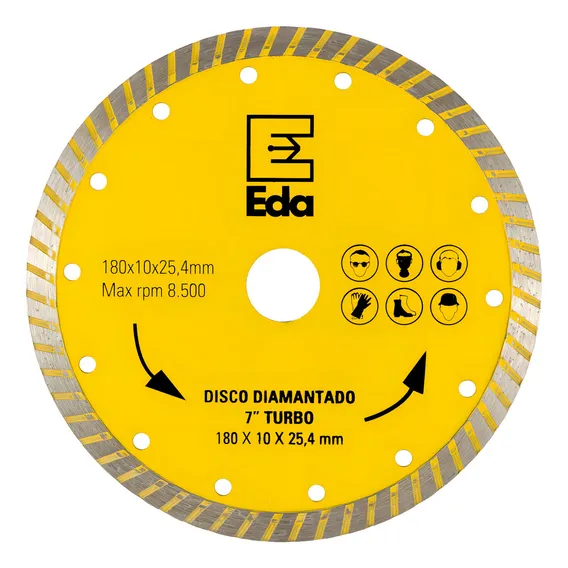 Disco Diamantado Turbo 9 - 230 X 10 X 25,4 Mm - Eda Foto 1