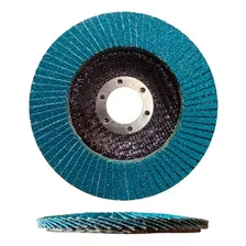 Disco Flap 80 Lixa 115mm 22mm Esmerilhadeira 10 Pç Samurai Cor FIBRA G80 Foto mini 3