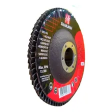 Disco Flap 80 Lixa 115mm 22mm Esmerilhadeira 10 Pç Samurai Cor FIBRA G80 Foto mini 2