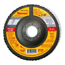 Disco Flap Starrett 4.1/2 115mm Gr 80 Fds115-80fc Cor Amarelo Foto mini 1