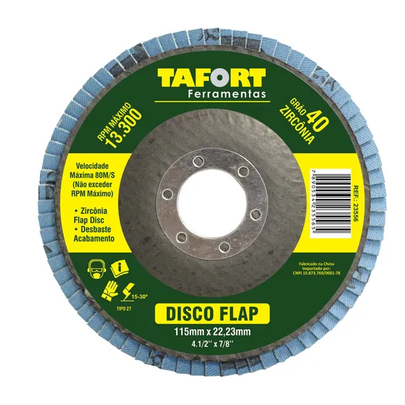 Disco Flap Zircônia 115mm Gr40 - Tafort Foto 1